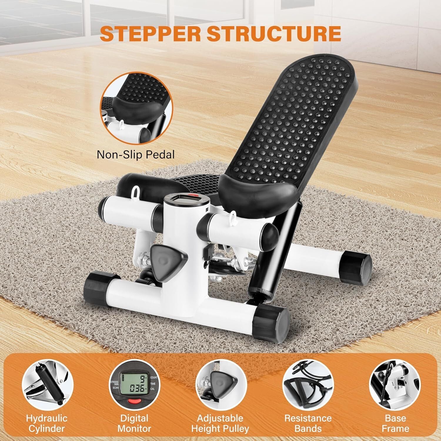 Steppers for Exercise,Mini Stepper with Exercise Equipment for Home Workouts NEW