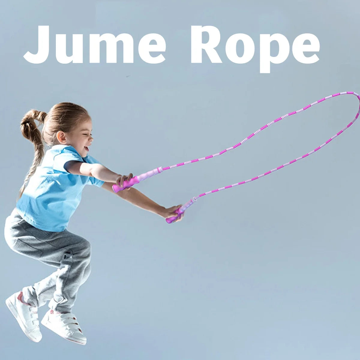 PVC Jump Rope Jump Ropes for Kids Adjustable Length Tangle-Free Segmented Hard Beaded Skipping Rope Fitness Jump Rope for Kids