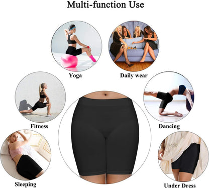 Slip Shorts for Women, Smooth Seamless Slip Shorts for under Dresses, Stretch Workout Yoga Biker Shorts