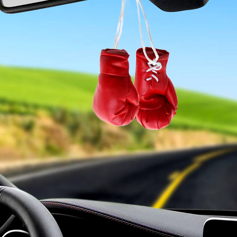 Mini Boxing Gloves Miniature Punching Gloves Car Hanging Pendant Boxing Gloves Model Decoration Rearview Mirrors Styling