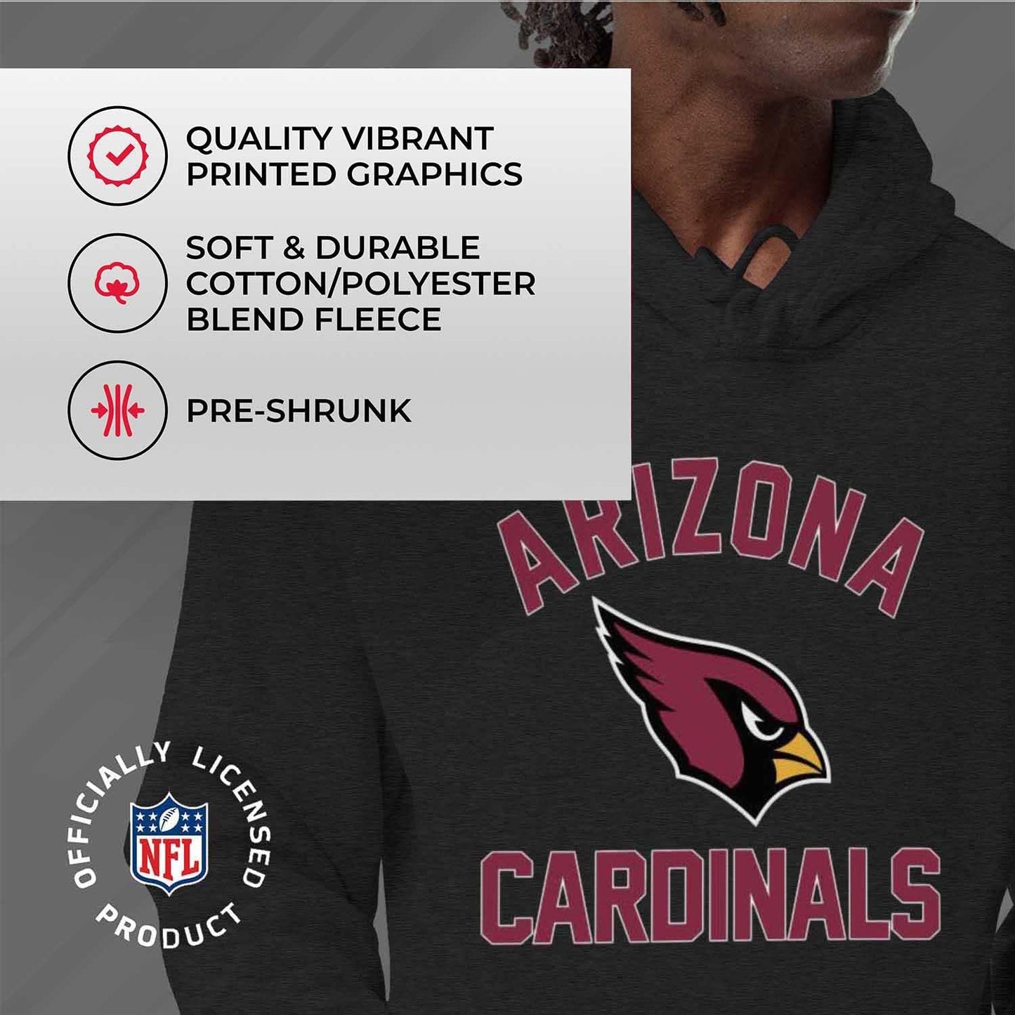 NFL Adult Gameday Hooded Sweatshirt - Poly Fleece Cotton Blend - Stay Warm and Represent Your Team in Style