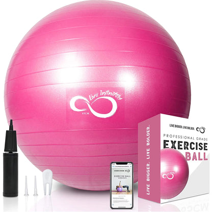 Exercise Ball Extra Thick Workout Pregnancy Ball Chair for Home Workout (Pink, 65Cm)