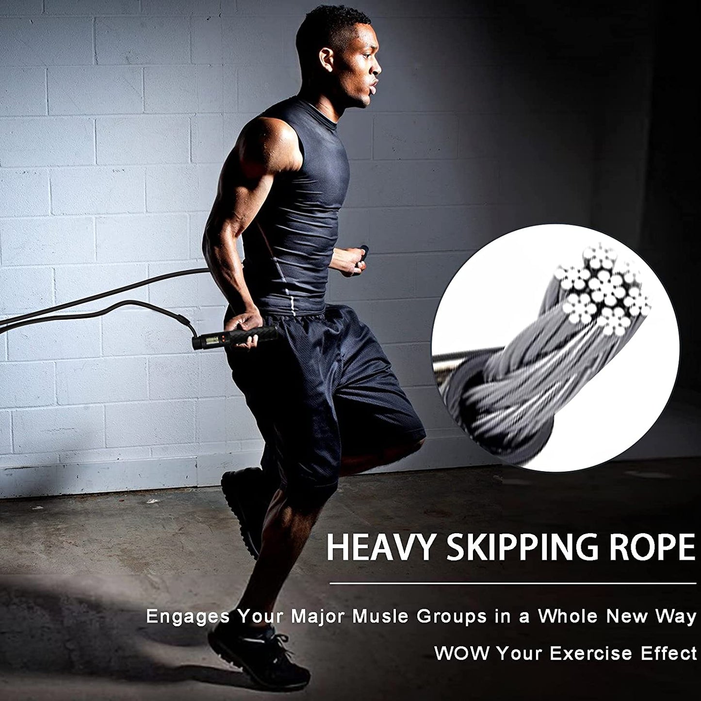 Weighted Jump Rope with Counter - 3 Jump Ropes for Working Out, Heavy Jumping Rope & Light Skipping Rope & Cordless Jump Ropes Fitness, 3 Modes Exercise Jumprope for Women Men Indoor & Outdoor