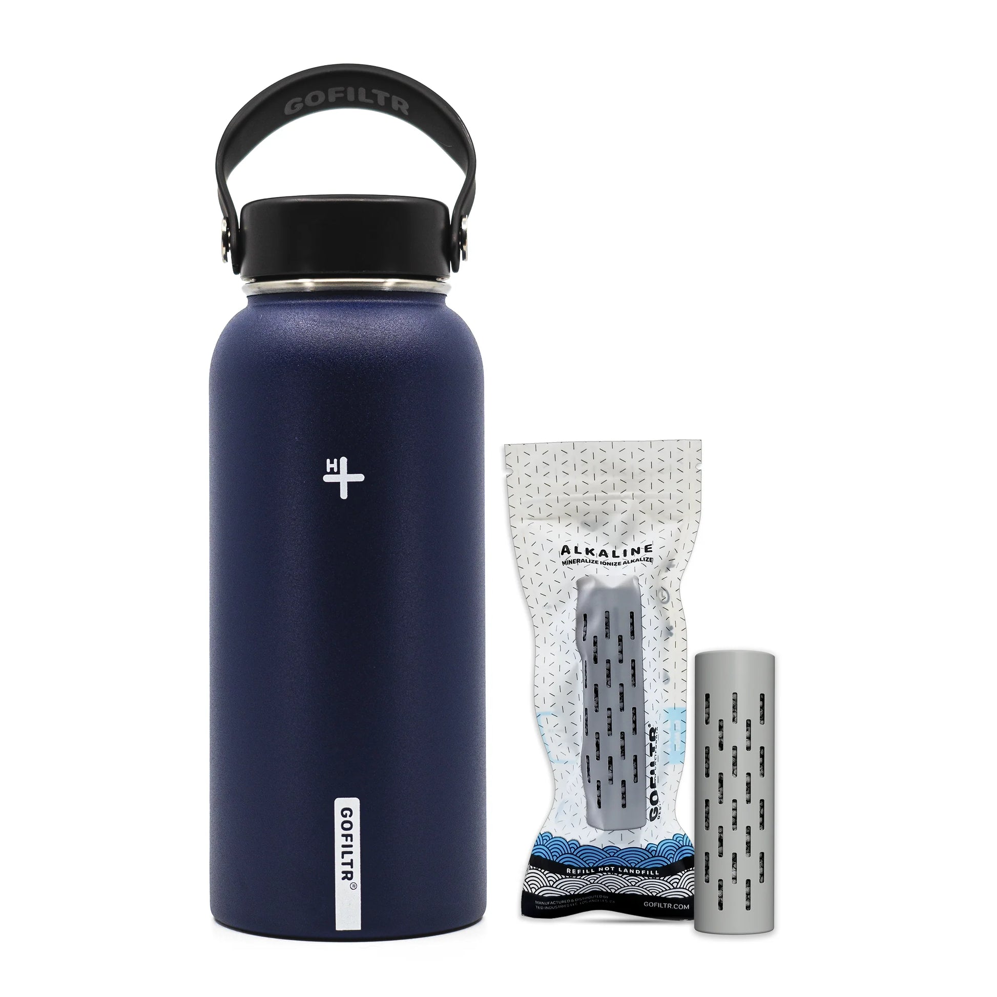 Alkaline Water Bottle 32 Oz - Insulated Water Bottle That Creates 9.5 Ph Alkaline Water