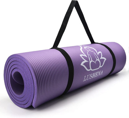 NBR Thick Yoga Mat for Women Men, Non Slip Durable Exercise Mats for Home Workout Floor Gym, 72" X 24" X 2/5"