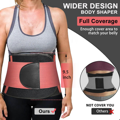 Waist Trainer Trimmer Sweat Body Shaper Belt Workout Slimming Tummy Control Belly Sport Band for Women Men Pink