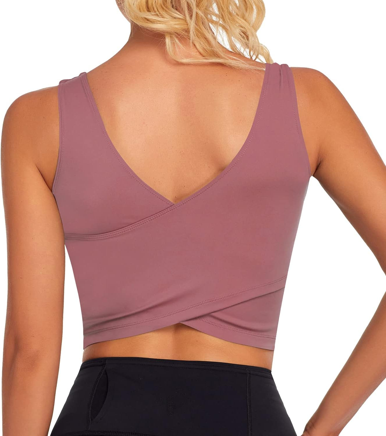 Workout Crop Tops for Women Athletic Tank Tops with Built in Bra Supportive Sports Bra