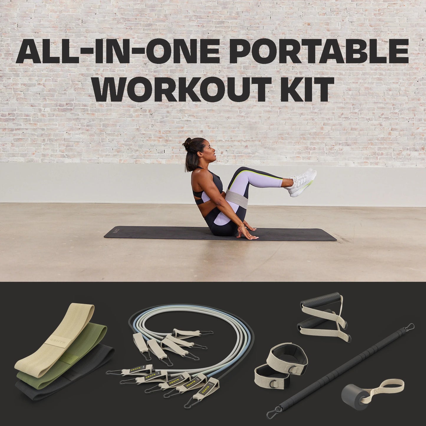 by Chris Hemsworth Home Workout Kit, Resistance Bands and Attachments, 14 Piece Set + 3-Month  Membership