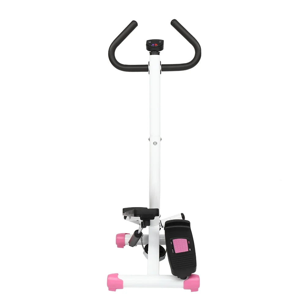 Mini Aerobic Stepper, Stair Climber Twist Fitness Machine with Handle, Pink