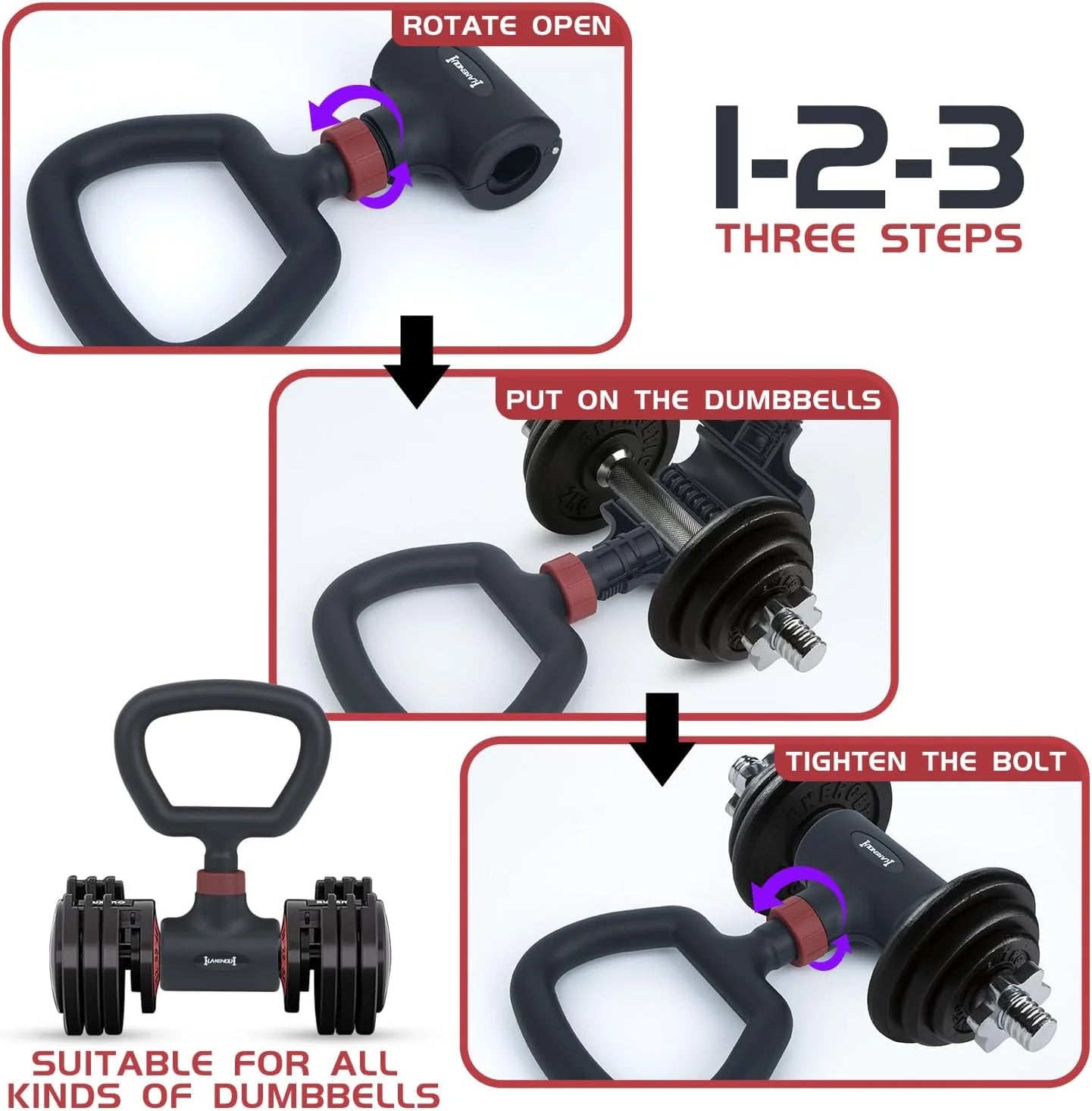 Barbell to Kettlebells Converter Adjustable 200 Lb