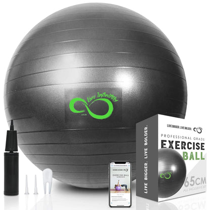 Yoga Ball Chair, PVC Material, Anti-Burst Construction, 2200 Lbs Weight Capacity, 20" Diameter