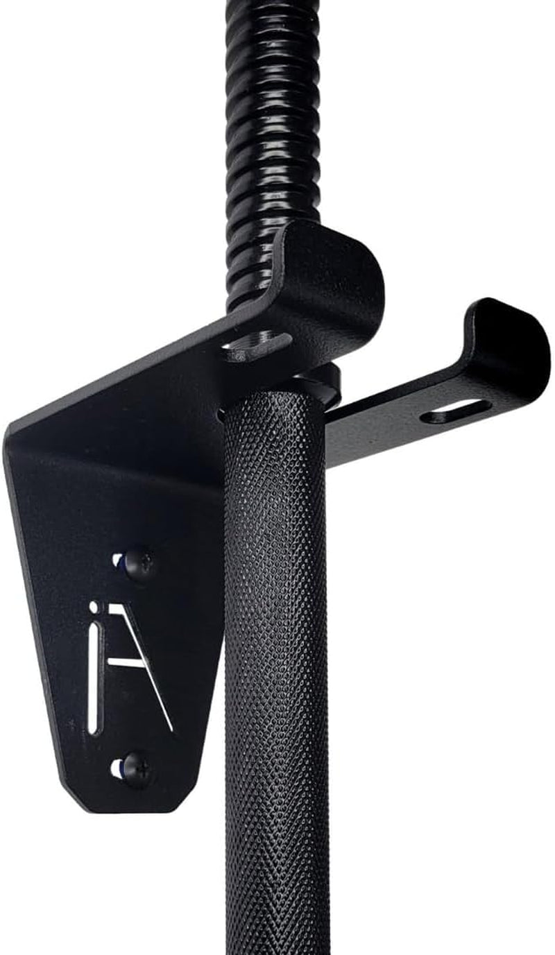 Alpha Barbell Gym Wall Mount Storage 100+ Pound Capacity - Multi-Use Barbell Wall Holder, Barbell Hanger 4.25 X 6.75 X 7.25 Inches - Holds Any Standard Olympic Barbell - Hardware Included