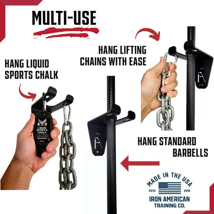 Alpha Barbell Gym Wall Mount Storage 100+ Pound Capacity - Multi-Use Barbell Wall Holder, Barbell Hanger 4.25 X 6.75 X 7.25 Inches - Holds Any Standard Olympic Barbell - Hardware Included