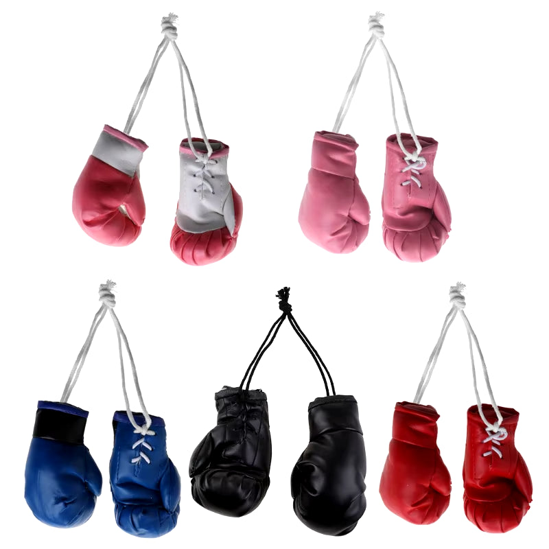 Mini Boxing Gloves Miniature Punching Gloves Car Hanging Pendant Boxing Gloves Model Decoration Rearview Mirrors Styling