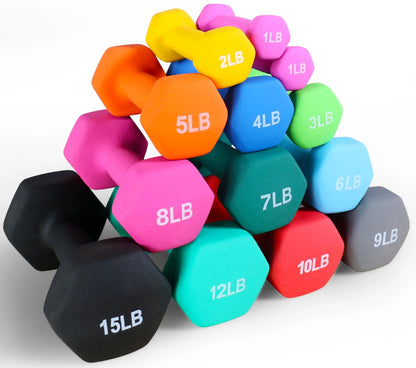 All-Purpose Color Neoprene Coated Dumbbells, 4 Lbs Pair